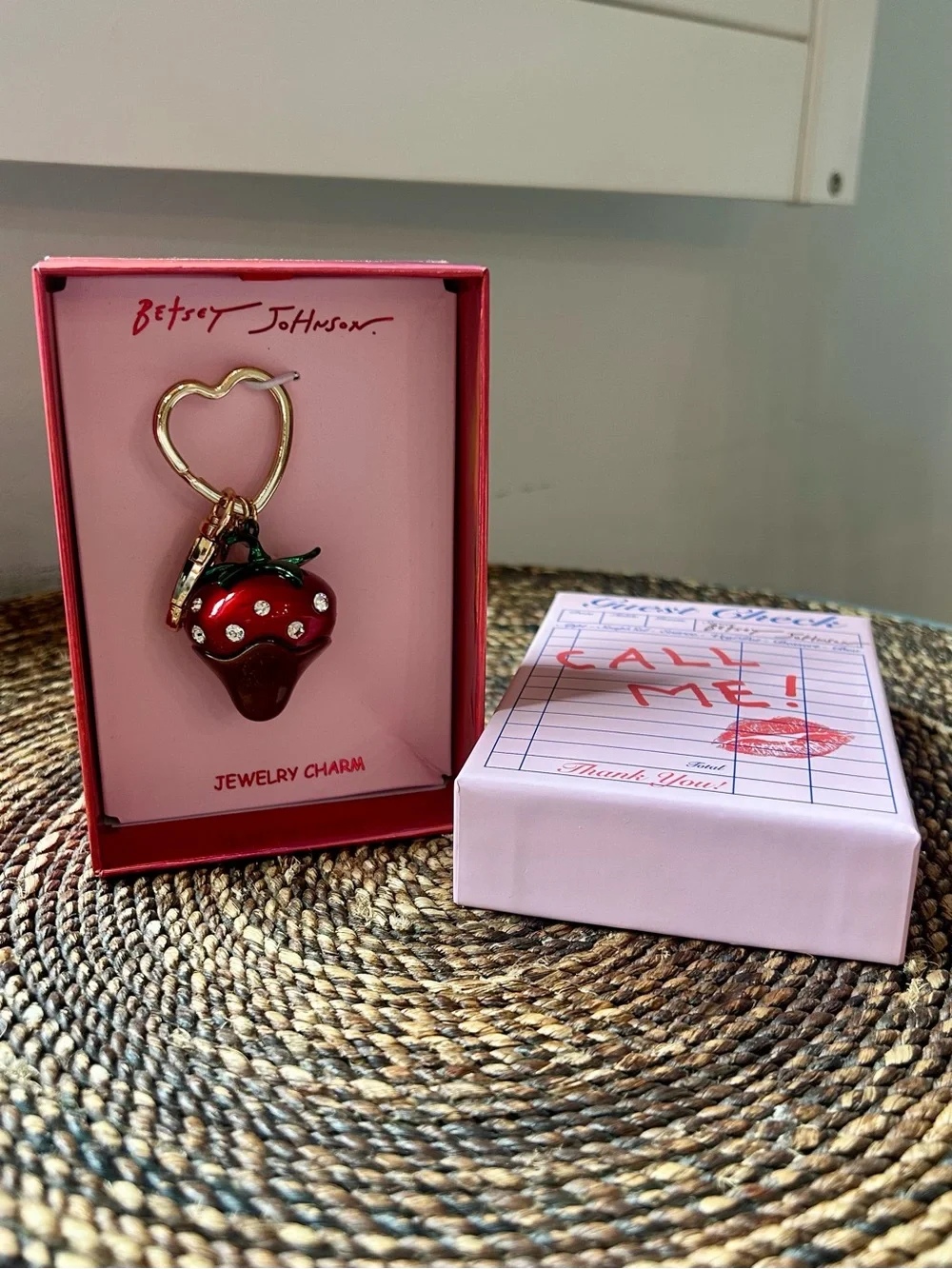 Betsey Johnson Chocolate Dipped Strawberry Purse Charm